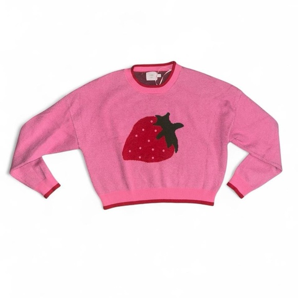 Luna Ivy Pink Strawberry Sweater size xsmall - Picture 2 of 5